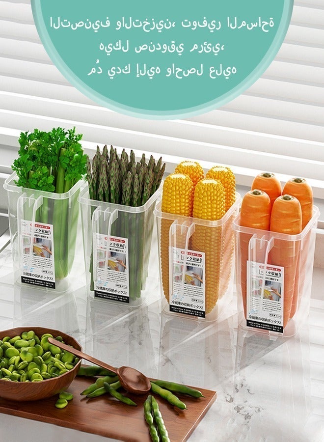 cocohome 5pcs Refrigerator food container/ home-and-kitchen/storage-and-organisation/kitchen-storage-and-organisation with lid， food plastic material, stackable, fruit, egg and vegetable fridge organizer container. - Image 2