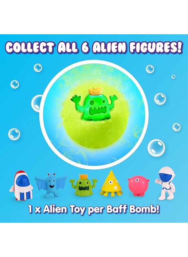 Zimpli kids BAFF BOMBZ Alien Surprise Bath Bomb, 100 g, Mystery Bath Bomb with 1 of 6 Collectible Alien Figures, Skin Safe, Drain Safe, Easy Clean, Stain Free, Kids Bath Time Fun - Image 3