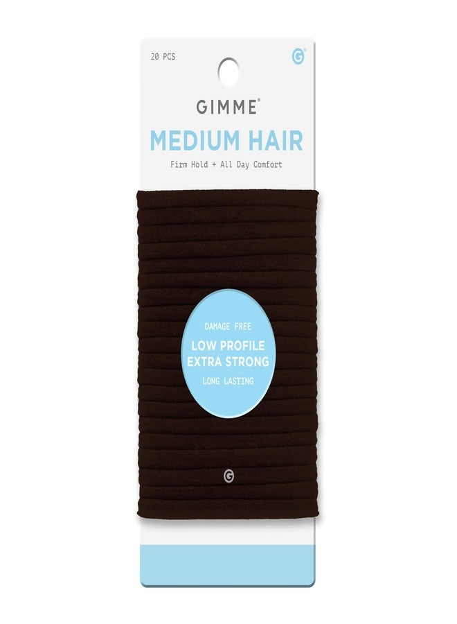 Gimme أربطة شعر منخفضة من جيمي بيوتي - روابط مرنة لطيفة، لا تتشابك للشعر الناعم والسميك - حوامل ذيل حصان غير قابلة للانزلاق - ملحقات شعر عصرية - بني داكن، 20 حزمة - Image 1