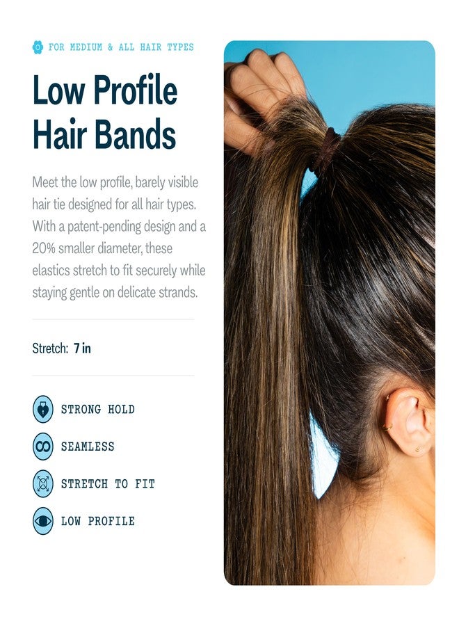 Gimme أربطة شعر منخفضة من جيمي بيوتي - روابط مرنة لطيفة، لا تتشابك للشعر الناعم والسميك - حوامل ذيل حصان غير قابلة للانزلاق - ملحقات شعر عصرية - بني داكن، 20 حزمة - Image 2