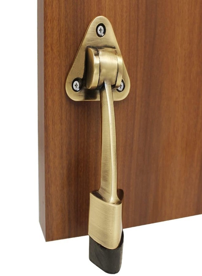 Volo Antique Brass Heavy Duty 5" Door Stopper with Strong Rubber Grip for All Home/Office/Hotel/School Doors. (Antique Creta, 2 Pcs) - Image 1