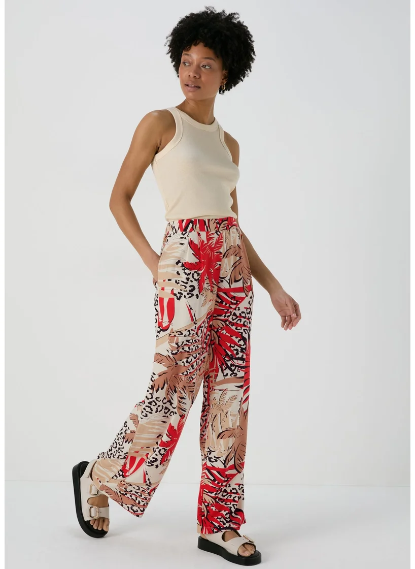 Matalan Multicolour Scarf Print Wide Leg Trousers