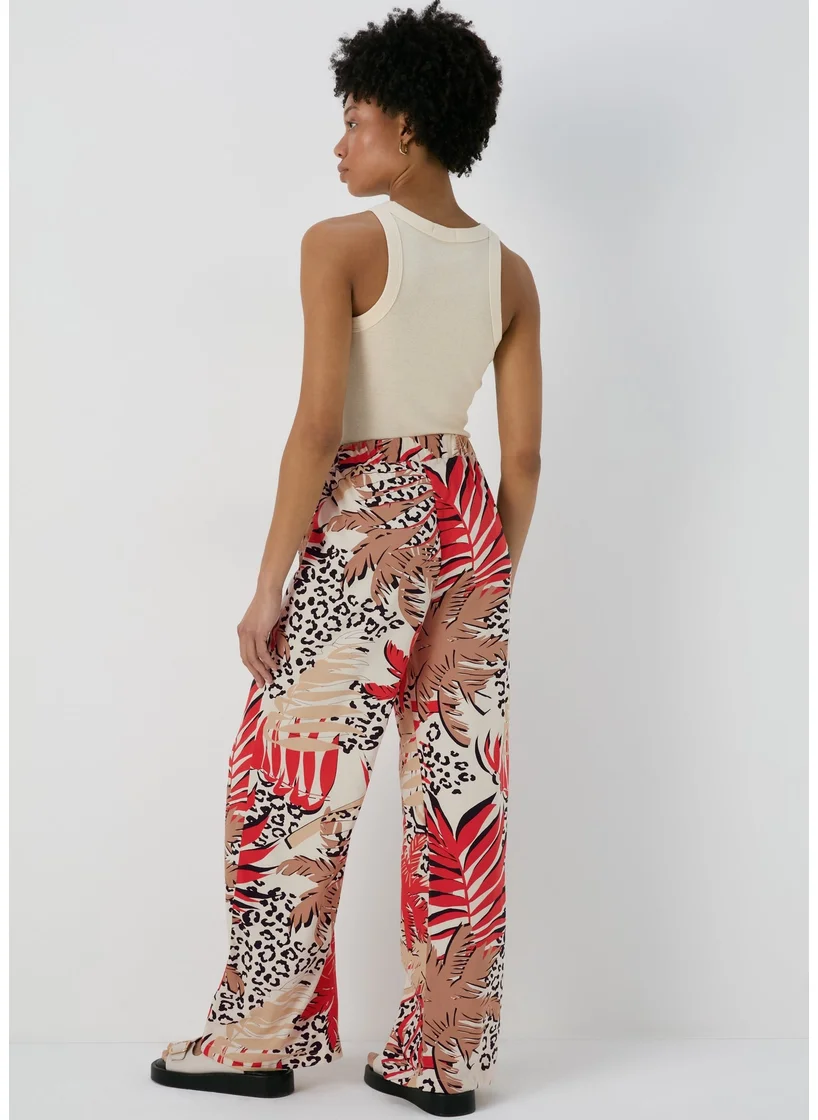 Matalan Multicolour Scarf Print Wide Leg Trousers