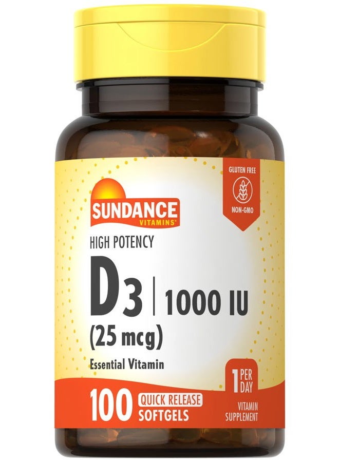 Sundance Vitamin D Supplement Iu Softgels Count 100 - Image 1