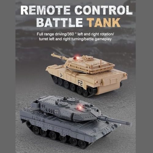 Ouhgnoh Mini Remote Control Tank Combat Tracked Military Tank Model Simulation Tiger Popular Toy Puzzle Toy Boy Grey - Image 5
