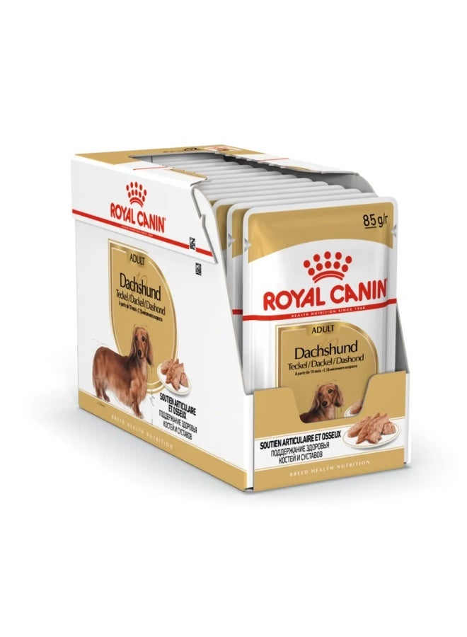 Royal Canin Breed Health Nutrition Dachshund Adult Wet Food Pouch 12x85g - Image 4