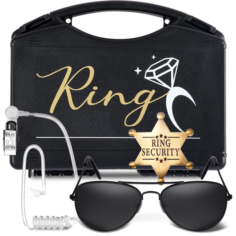 YOTNUS Ring Box Bearer Security Wedding Set Gifts Sun GlassesRing Box Security Badge and EarPiece Set 1 - Image 2