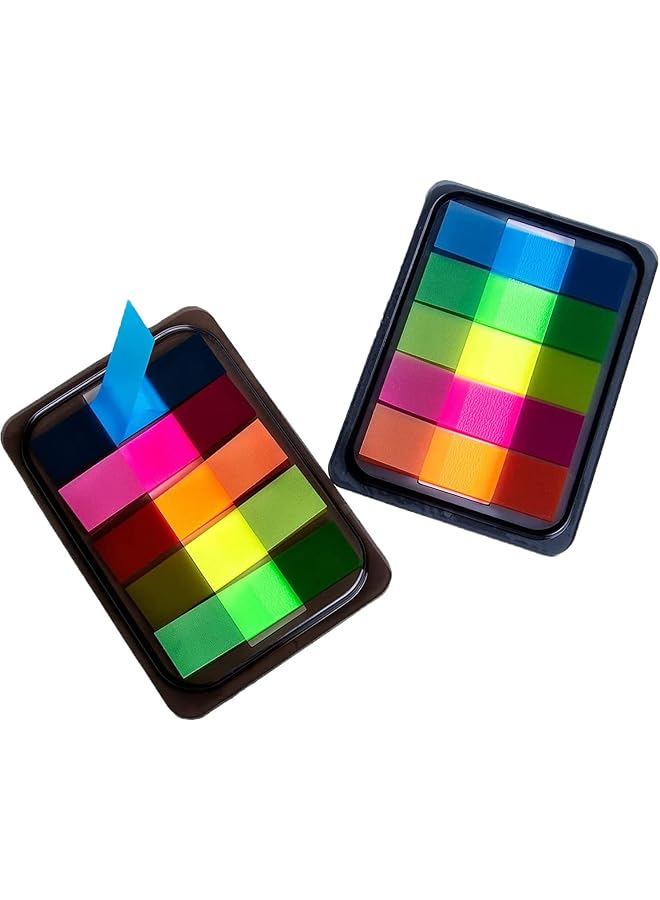 إيروريكس ملاحظات لاصقة فلورية، علامات تبويب فهرس نيون، علامات تبويب ذاتية اللصق، علامات تبويب شفافة، ملصقات أعلام، علامات صفحات، علامات فهرس، مجموعة ملاحظات لاصقة، أعلام للمنزل والمدرسة والمكتب، لوازم القراءة - Image 1