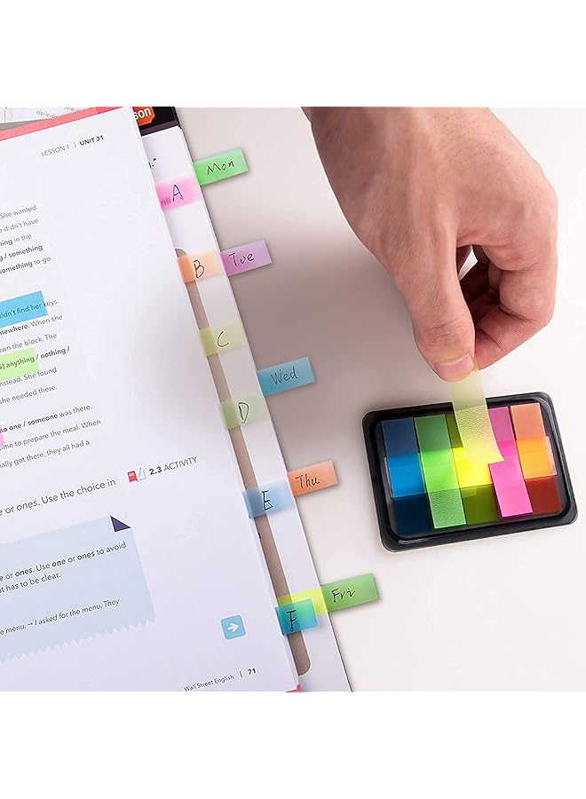 إيروريكس ملاحظات لاصقة فلورية، علامات تبويب فهرس نيون، علامات تبويب ذاتية اللصق، علامات تبويب شفافة، ملصقات أعلام، علامات صفحات، علامات فهرس، مجموعة ملاحظات لاصقة، أعلام للمنزل والمدرسة والمكتب، لوازم القراءة - Image 4