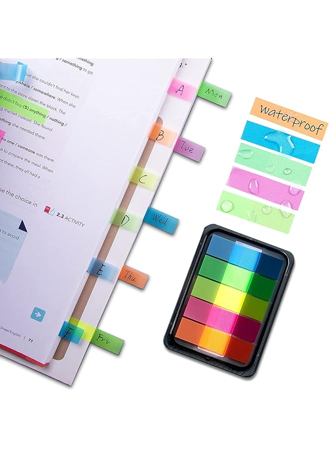 إيروريكس ملاحظات لاصقة فلورية، علامات تبويب فهرس نيون، علامات تبويب ذاتية اللصق، علامات تبويب شفافة، ملصقات أعلام، علامات صفحات، علامات فهرس، مجموعة ملاحظات لاصقة، أعلام للمنزل والمدرسة والمكتب، لوازم القراءة - Image 5