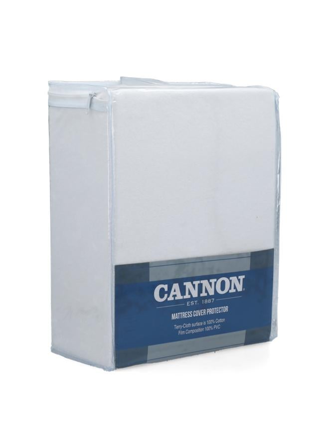 Cannon Polycotton And Non-Woven Fabric Solid King Mattress Protector White - Image 5