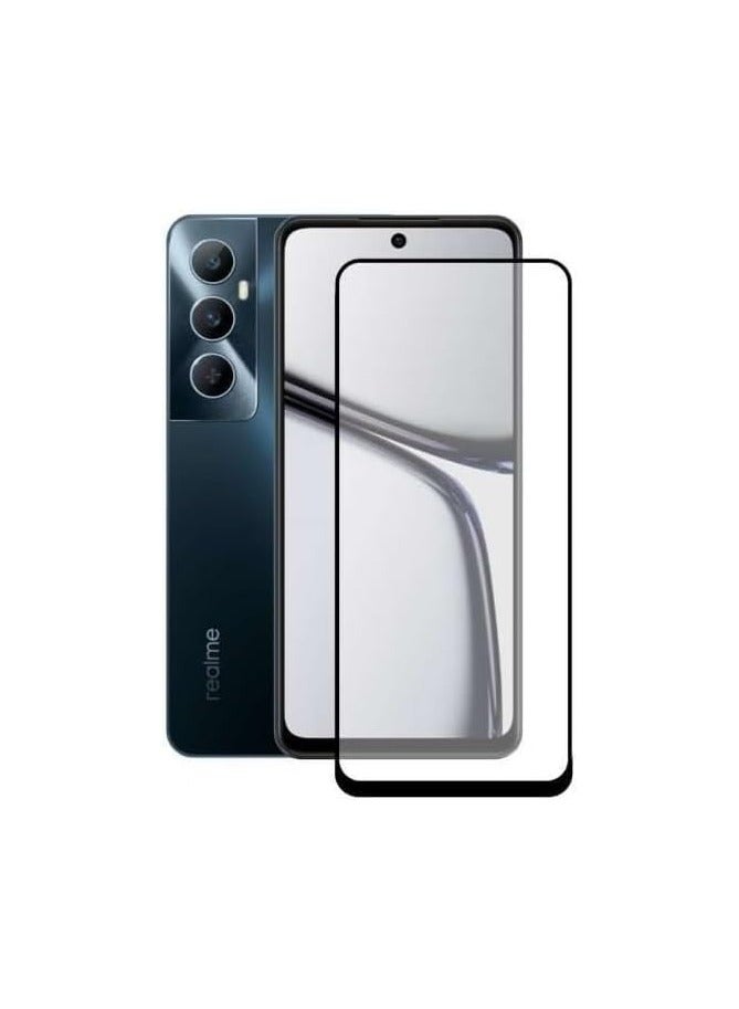 M7molge Full Coverage Glass Screen Protector for Realme C65 - Black Frame  - Image 1