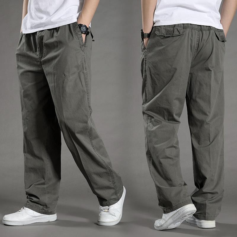 Mens Casual Pants Spring Autumn Loose Plus Size A226 army green