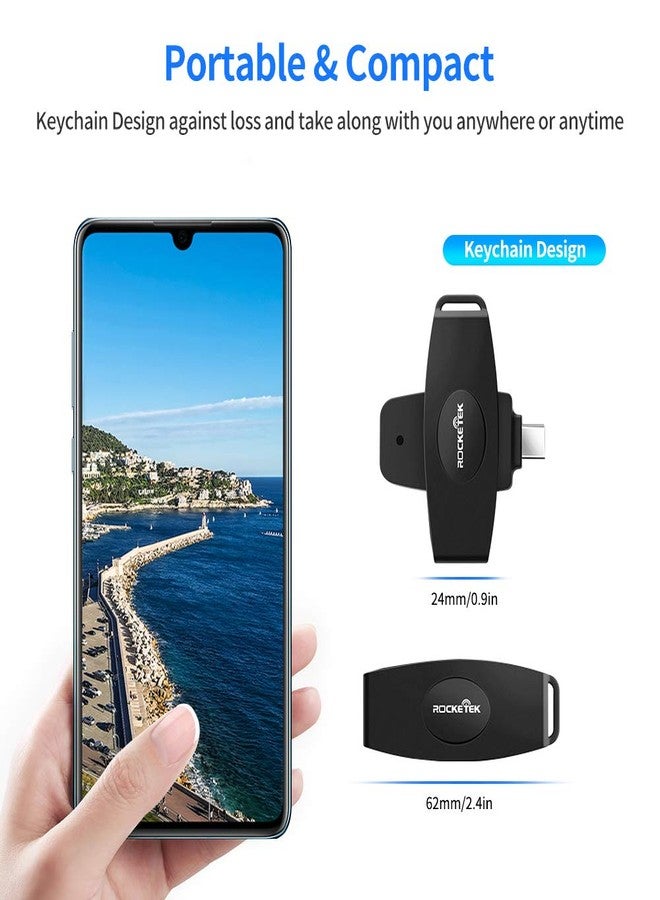 روكيتيك قارئ بطاقات CAC من النوع C من Rocketek، قارئ بطاقات CAC عسكري من النوع C بمنفذ USB-C، قارئ بطاقات ذكية صغير محمول من النوع C قابل للطي، قارئ بطاقات SIM متوافق مع أنظمة Windows وMac OS - Image 5