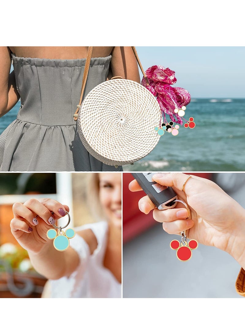 KASTWAVE Jewelry Making Charms, 50 Pcs Mouse Charms, 5 Colors Mouse Head Pendant Key Ring Colorful Acrylic Mouse Beads for Women DIY Jewelry Making Crafting Cartoon Mouse Keychains - Image 5