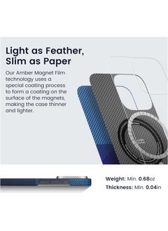 PITAKA pitaka for iPhone 16 Pro Case Compatible with MagSafe, Thin & Light iPhone 16 Pro Case with a Caseless Feel, 1500D Aramid Fiber Woven Tactile Woven Case - Over The Horizon  - Image 3