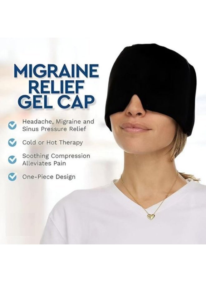 Migraine Relief Gel Mask, Flexible Cooling Therapy Cap, Cold Compress Therapy Ice Pack with Cooling Effect, Sleeping Eye Mask for Migraines, Tension and Sinus Pain Relief - Image 3