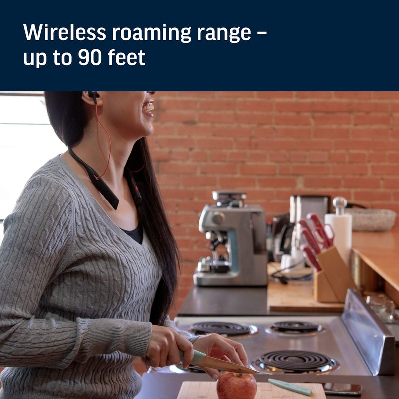 Poly Voyager 6200 UC - Bluetooth Dual-Ear (Stereo)Earbuds Neckband Headset - USB-A Compatible to connect to your PC Mac - Works with Teams, Zoom & more - Active Noise Canceling, Black (208748-01) - Image 5