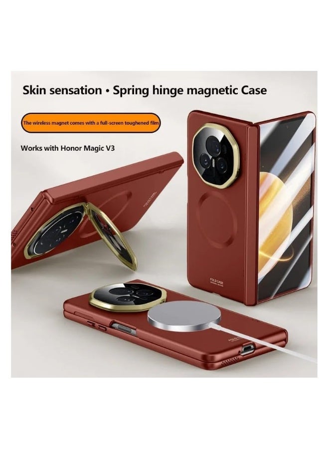 Compatible Honor Magic V3 Cases: 【Hidden Lens Holder】 【Mag-Safe Compatible】, Full Body Hinge Protective Slim Case, Built-in Screen Protectors  - Image 2