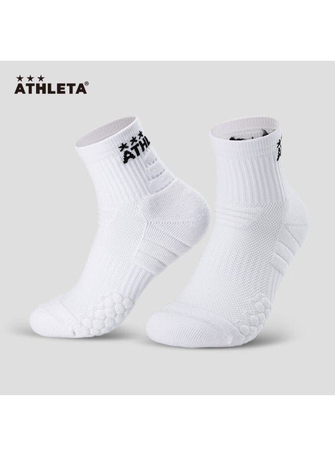 Athleta Sports Socks Uni Running Training Sweat-absorbent Terry Sole Professional Sports Socks White - Image 4