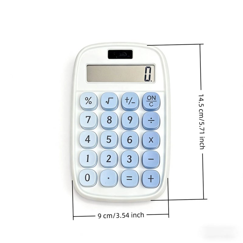 Pink Color Simple Rounded Corner 8 Digit Large Screen Electronic Calculator Solar Battery Dual Power Supply For Finance Office Students Exams Square Root Percentage Calculations Stylish - Image 3