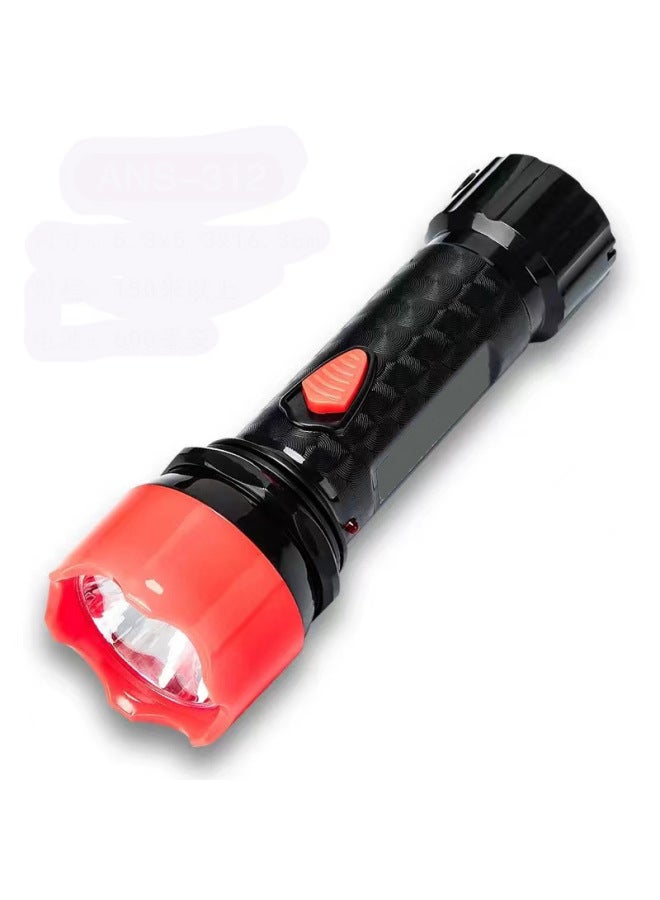 Led Flashlight Rechargeable Strong Light Mini Plastic Home Lighting Small Fire Emergency Outdoor Camping Wholesale-Color:17cm Flashlight  - Image 4