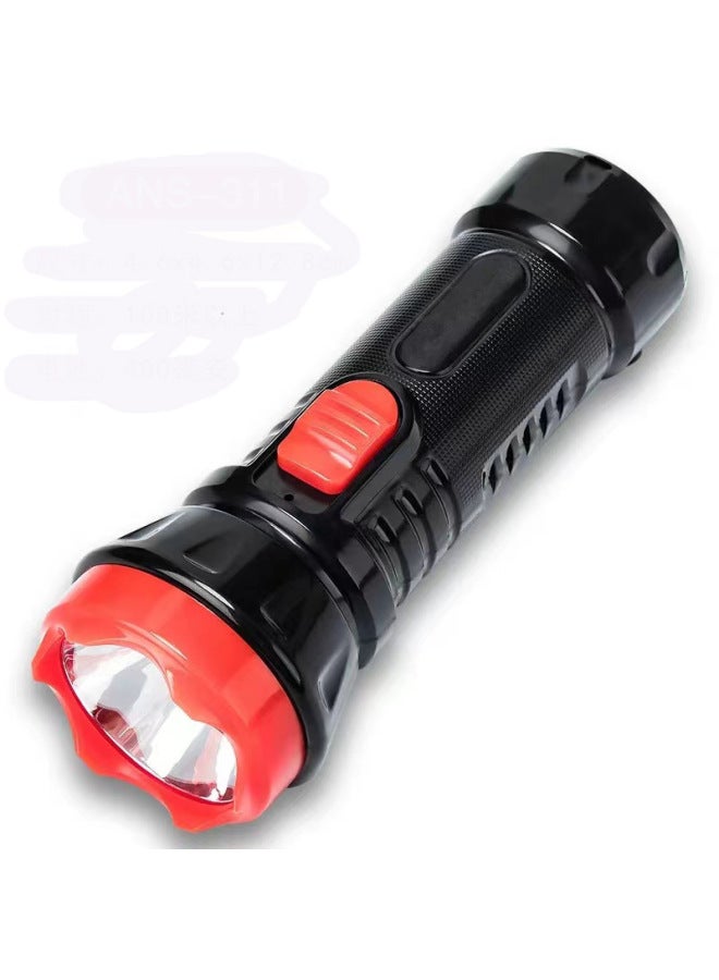 Led Flashlight Rechargeable Strong Light Mini Plastic Home Lighting Small Fire Emergency Outdoor Camping Wholesale-Color:17cm Flashlight  - Image 5