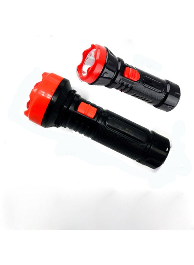 Led Flashlight Rechargeable Strong Light Mini Plastic Home Lighting Small Fire Emergency Outdoor Camping Wholesale-Color:17cm Flashlight  - Image 2