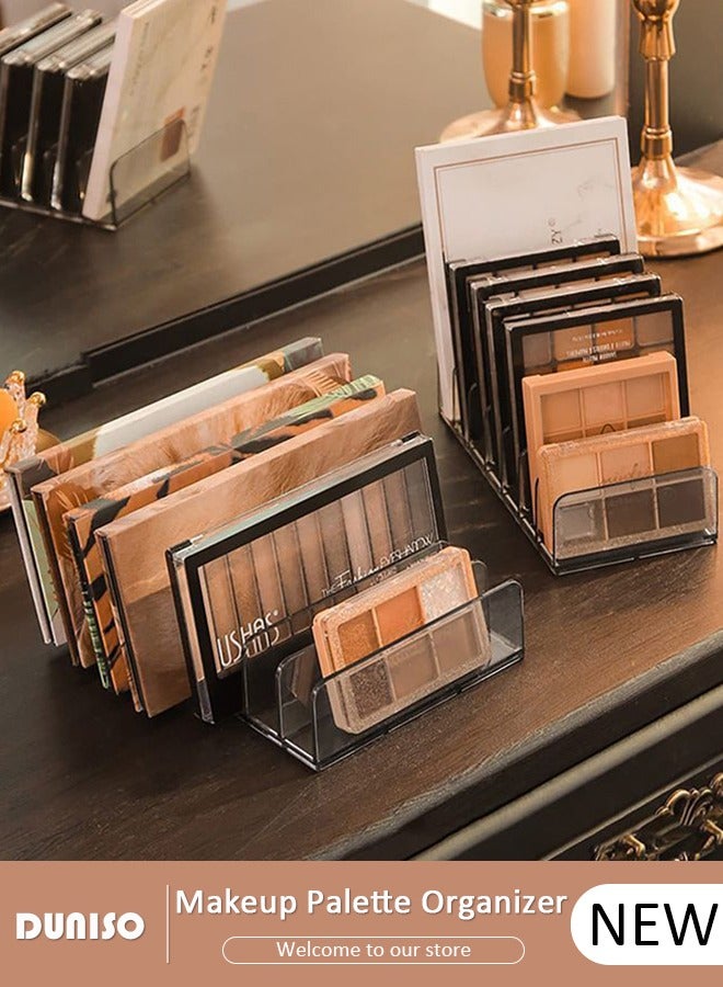 DUNISO Acrylic Eyeshadow Palettes Organizer, 7 Sections Cosmetic Organizer for Displaying, BPA-Free Makeup Palettes Organizer, Clear Eyeshadow Storage Holder Tray  for Vanities, Bathroom, Countertop and Cabinets - Image 1