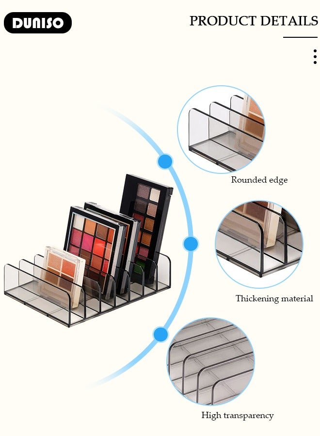 DUNISO Acrylic Eyeshadow Palettes Organizer, 7 Sections Cosmetic Organizer for Displaying, BPA-Free Makeup Palettes Organizer, Clear Eyeshadow Storage Holder Tray  for Vanities, Bathroom, Countertop and Cabinets - Image 2