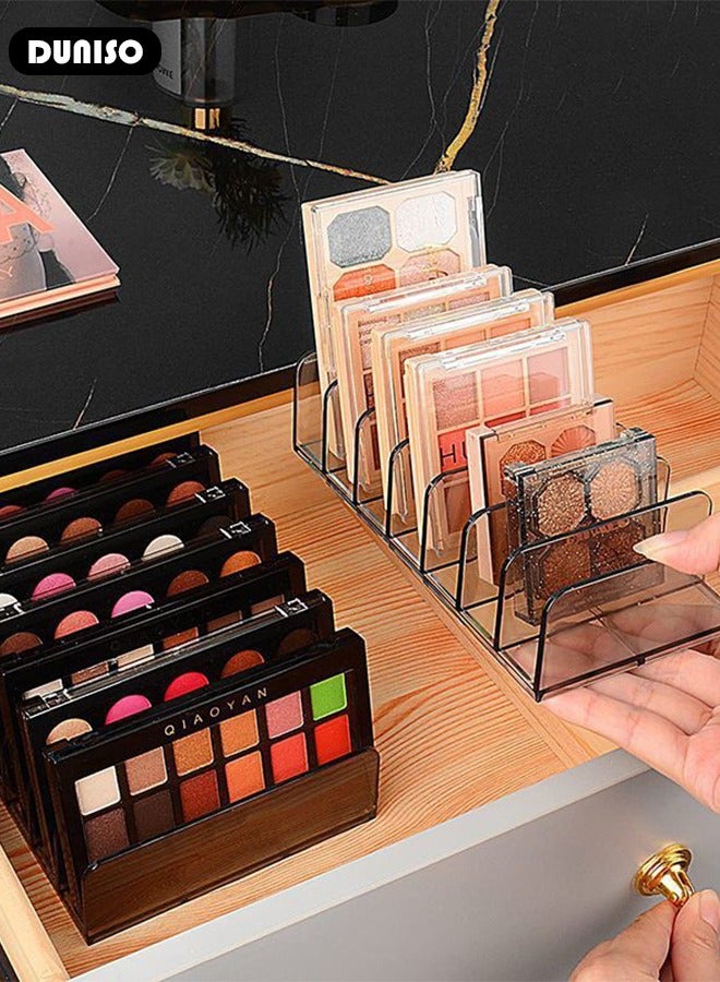 DUNISO Acrylic Eyeshadow Palettes Organizer, 7 Sections Cosmetic Organizer for Displaying, BPA-Free Makeup Palettes Organizer, Clear Eyeshadow Storage Holder Tray  for Vanities, Bathroom, Countertop and Cabinets - Image 3