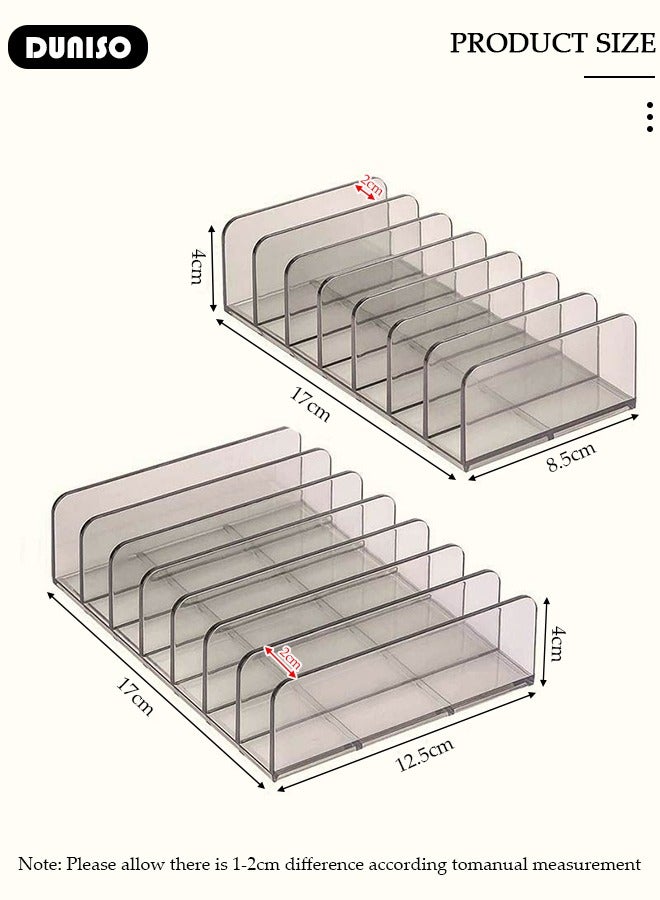 DUNISO Acrylic Eyeshadow Palettes Organizer, 7 Sections Cosmetic Organizer for Displaying, BPA-Free Makeup Palettes Organizer, Clear Eyeshadow Storage Holder Tray  for Vanities, Bathroom, Countertop and Cabinets - Image 4
