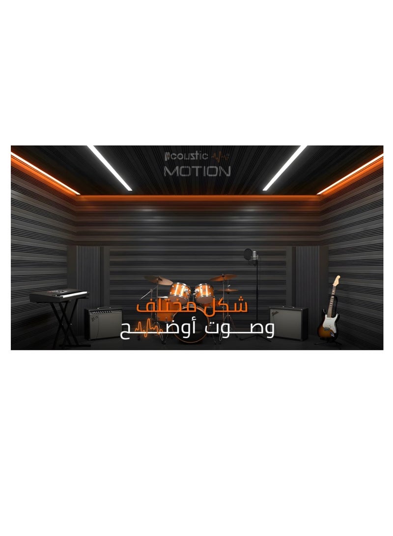 Acoustic Motion Acoustic Foam Panels-Sound Proof 2X1 design Panel With Self-Adhesive Set Of 12 3X30X30Cm Dark Grey Stylish Acoustic Panels Basic For studio,recording,home,Acoustic Room Treatment - Image 2