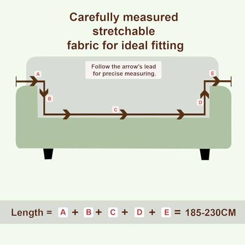 House of Quirk Universal Triple Seater Sofa Cover Big Elasticity Cover for Couch Flexible 140 GSM Sofa Slipcover (Brown Cream Leaf, 185-230cm) - Image 4
