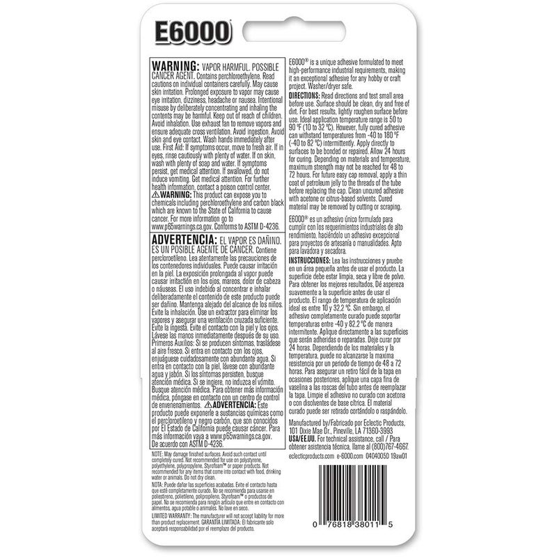 E6000Â® 237039 Multipurpose Adhesive, Black, 2 oz - Image 2