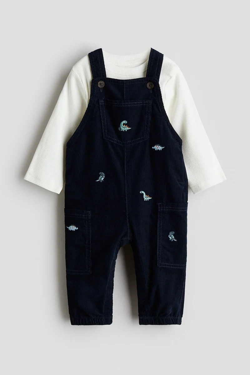 H&M 2-piece dungarees and top set