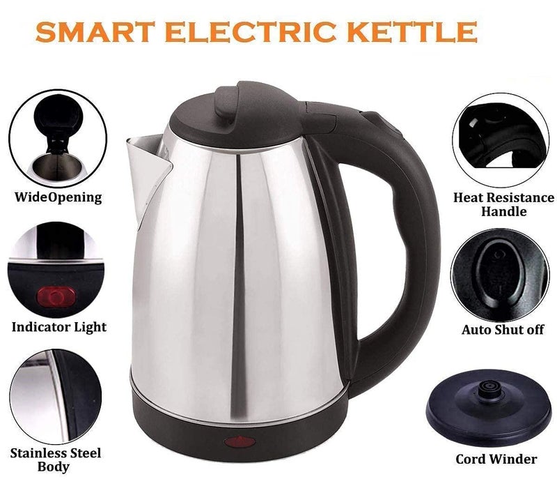Orlenic Electric Kettle 2L Stainless Steel Water Boiler with Handle – Fast Boil Auto Shut Off, Heat Resistant & Boil Dry Protection – BPA-Free Multipurpose Tea Coffee Maker Kettle - Image 3