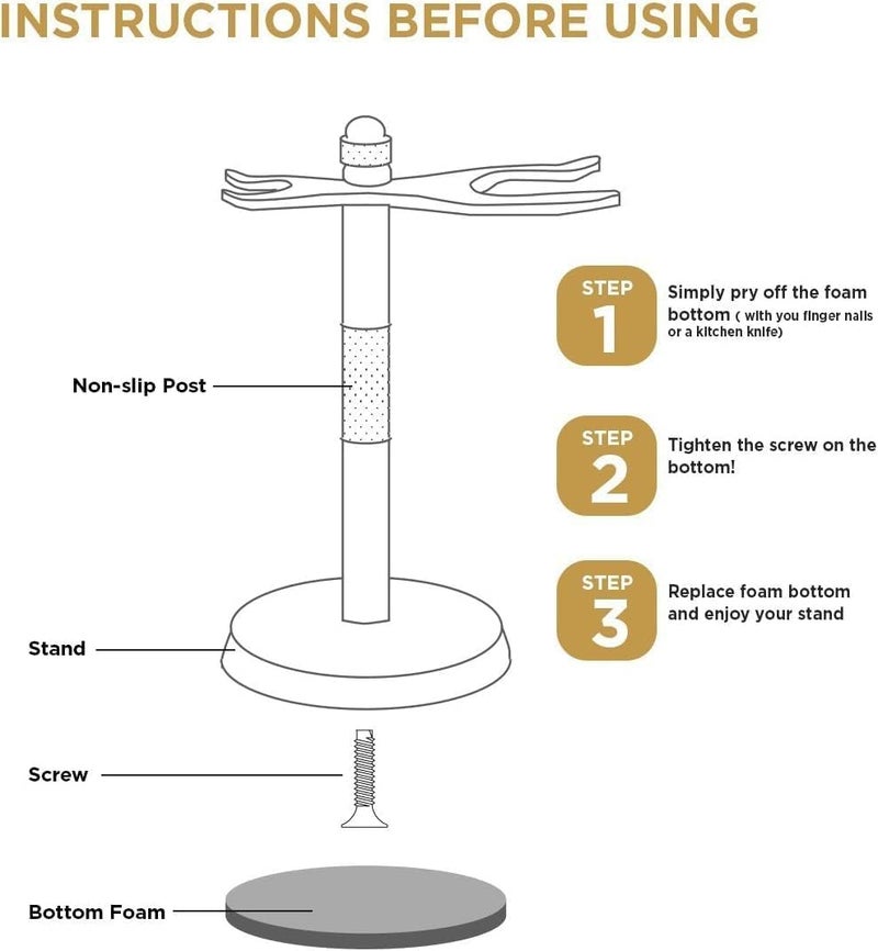 Perfecto Deluxe Black Razor and Brush Stand - The Best Safety Razor Stand. This Will Prolong The Life Of Your Shaving Brush, Best Valentine's Day Gift for Him, Gift For Dad Men, Shaving Accessories. - Image 2