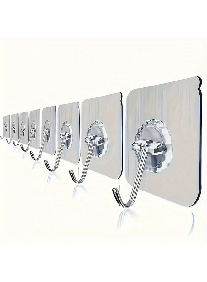 Transparent Heavy Duty Waterproof Adhesive Hooks 10pcs Traceless Bathroom Wall Mount - Image 2