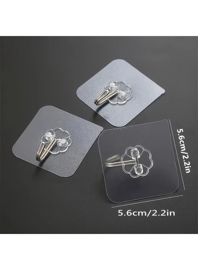 Transparent Heavy Duty Waterproof Adhesive Hooks 10pcs Traceless Bathroom Wall Mount - Image 4
