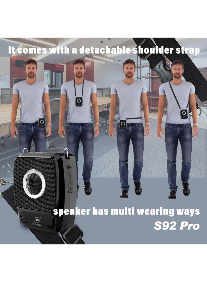 W WINBRIDGE S92 Pro Portable PA System -25W Bluetooth Speaker with Dual Wireless Microphones, Wireless Voice Amplifier with Headset Mic and Handheld Mic for Presentations, Teaching, Karaoke - Image 4