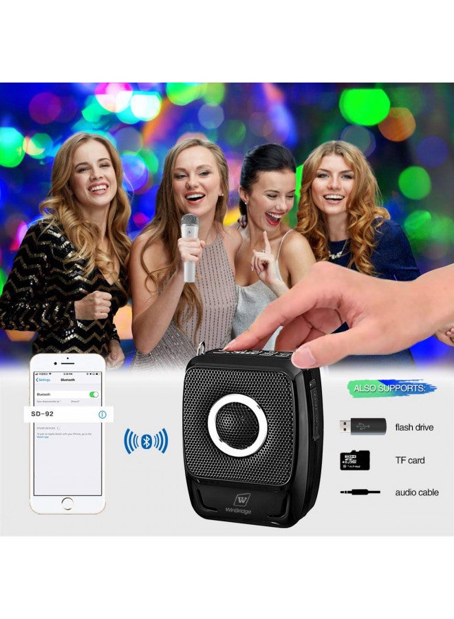 W WINBRIDGE S92 Pro Portable PA System -25W Bluetooth Speaker with Dual Wireless Microphones, Wireless Voice Amplifier with Headset Mic and Handheld Mic for Presentations, Teaching, Karaoke - Image 1