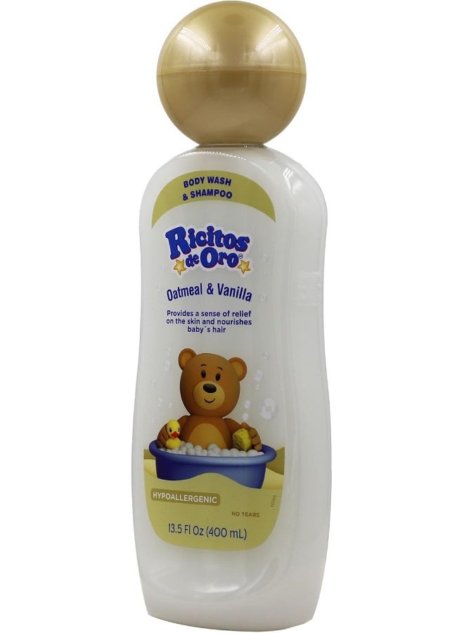 Ricitos de Oro Grisi Ricitos de Oro Baby Hair and Body Wash, Oatmeal and Vanilla, Hypoallergenic, Tear-Free, Pack of 2 - Image 4
