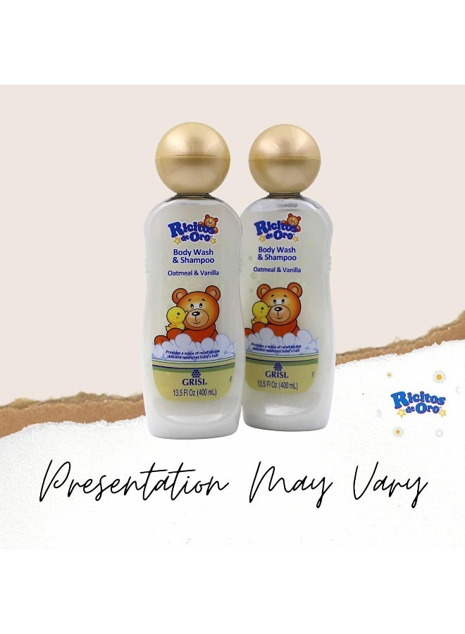 Ricitos de Oro Grisi Ricitos de Oro Baby Hair and Body Wash, Oatmeal and Vanilla, Hypoallergenic, Tear-Free, Pack of 2 - Image 2