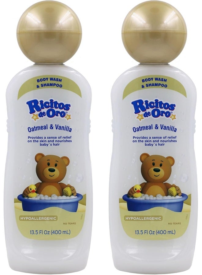 Ricitos de Oro Grisi Ricitos de Oro Baby Hair and Body Wash, Oatmeal and Vanilla, Hypoallergenic, Tear-Free, Pack of 2 - Image 1