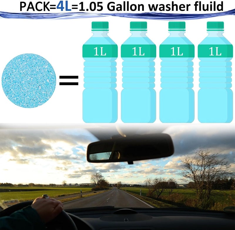 Beieverluck 400 Pieces Car Windshield Washer Fluid Concentrated Tablets Solid Windshield Effervescent Wiper Tablet for Car Room Kitchen Window Glass Cleaning - Image 3