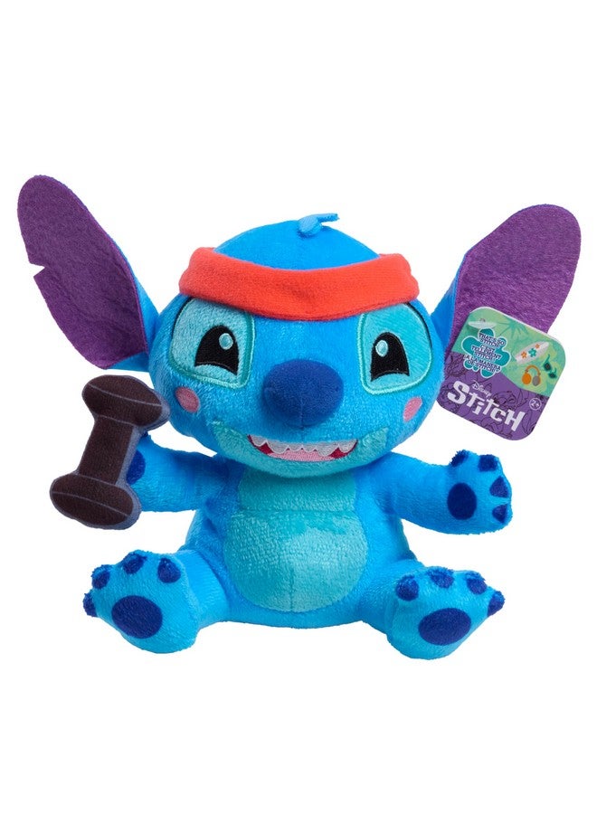 Just Play Disney Stitch That’s So Stitch Small 7-inch Plush with Barbell Stuffed Animal, Soft Material, Kids Toys for Ages 2 Up - Image 1