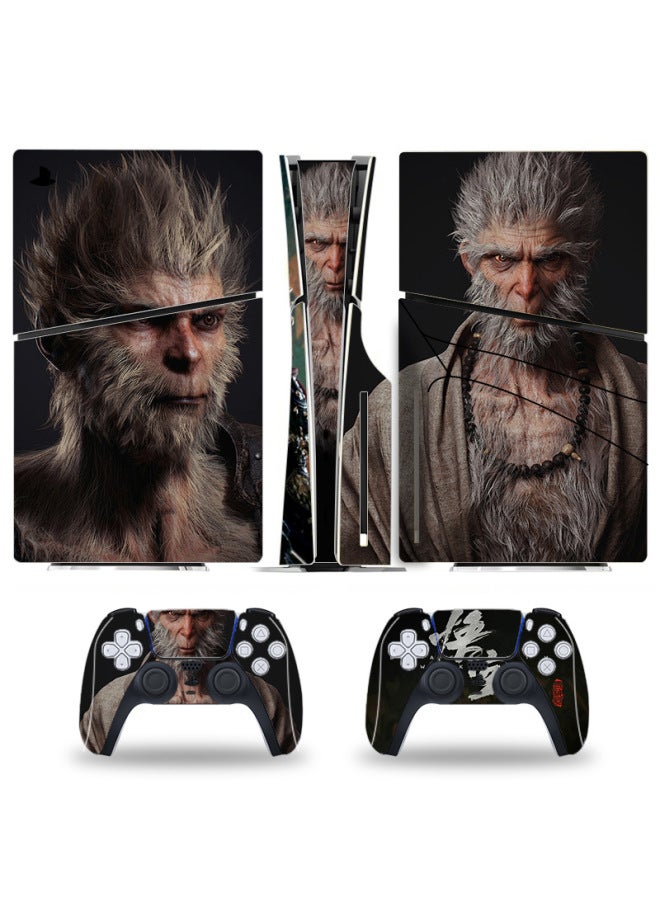 إسكدنيا ملصق PS5slim CD-ROM إصدار أسود Myth Wukong Digital PlayStation5 لعبة آلة مقبض بلوري - اللون: أسود Myth Goku 010 - Image 2