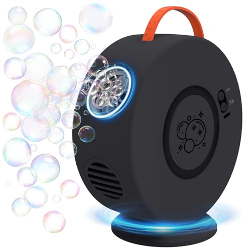 Weilim Bubble Machine Automatic Bubble Blower for Kids Toddlers Rechargeable Battery Portable Bubble Maker Electric Bubble Machine Auto Rotating 90360 Outdoor Toy for Easter and Birthday Gift - Image 1