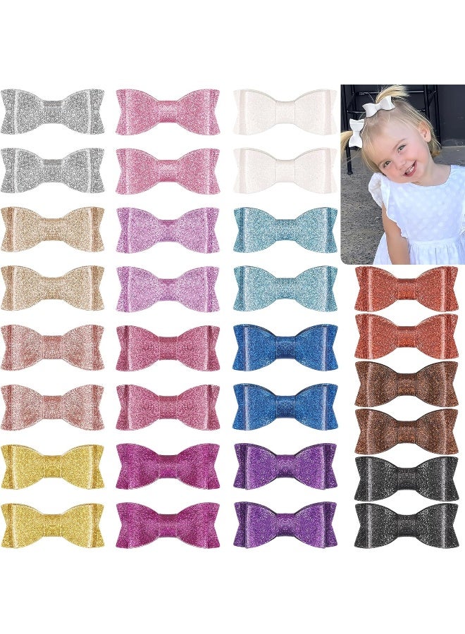 CellElection 30PCS 2.75'' Baby Girls Pigtail Bows Sparkly Sequin Glitter Hair Bows With Alligator Clips Hair Barrettes Accessory for Girls Toddlers Kids Teens - Image 1